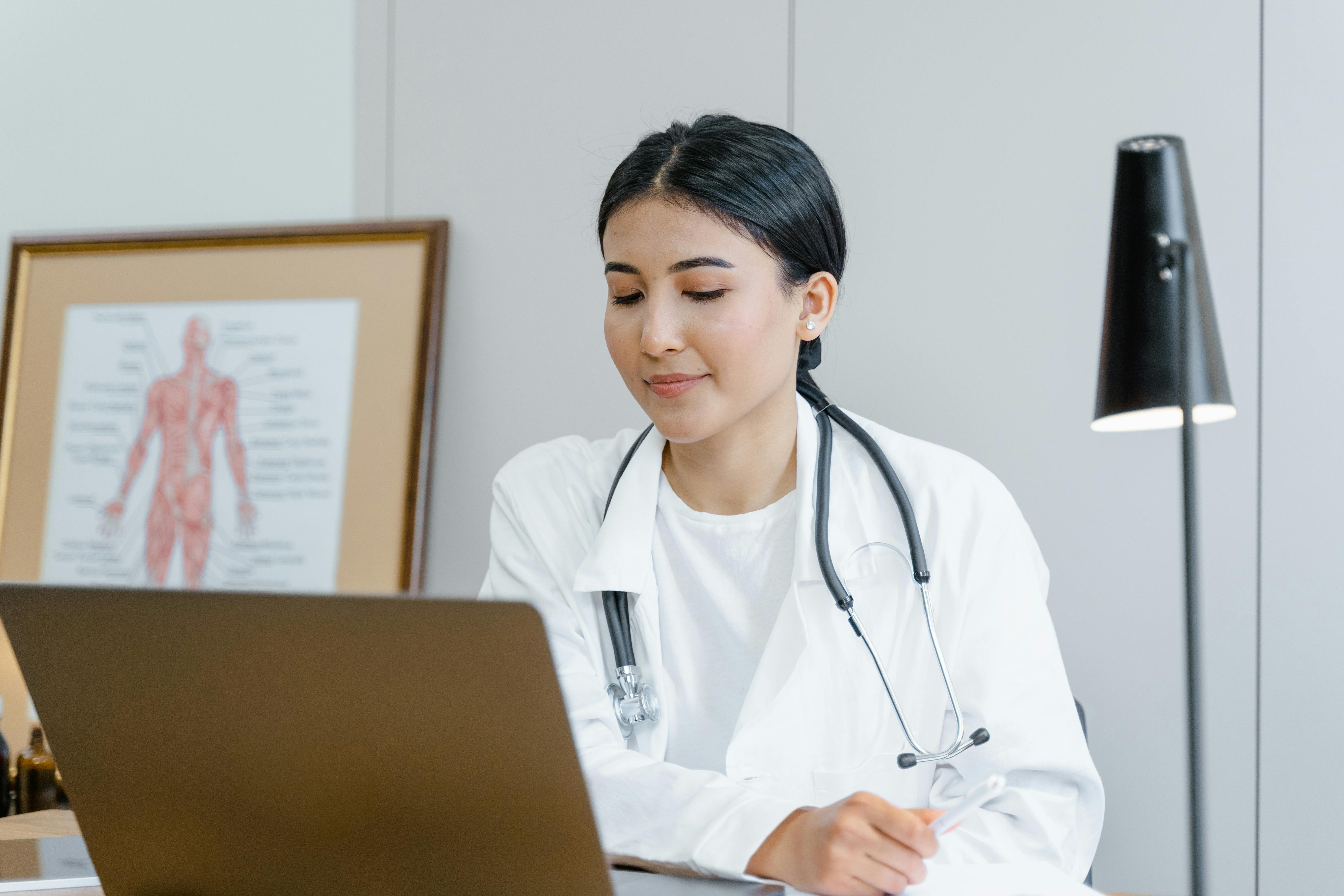Clinic owner with a tablet