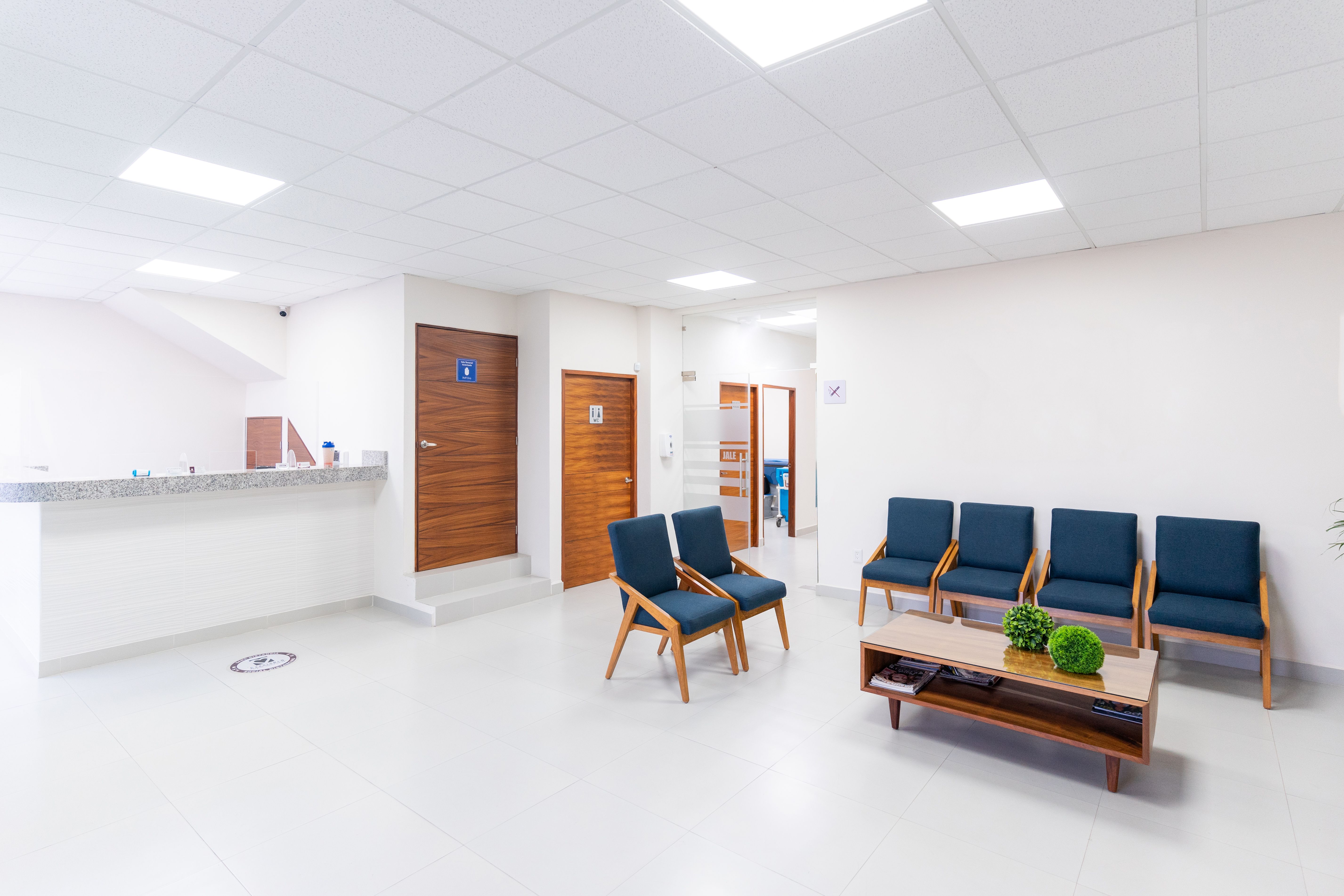 A clean, modern clinic waiting area